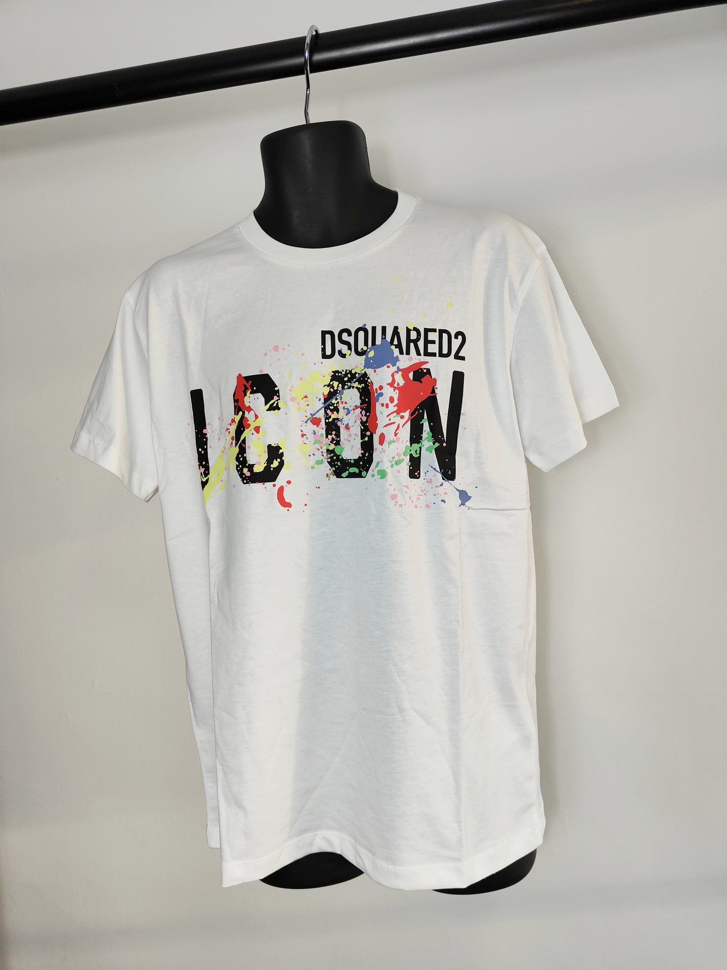 Men's Paint Splatter ICON T-Shirt in White L