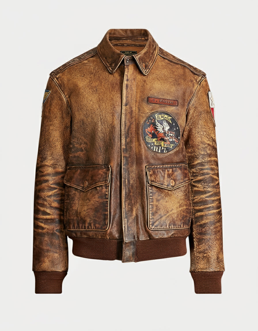 Polo Ralph Lauren Patchwork Leather Flight Jacket