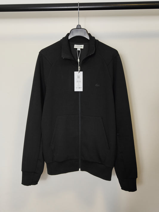 Men’s High Neck Cotton Blend Zip Jogger Sweatshirt in Black L