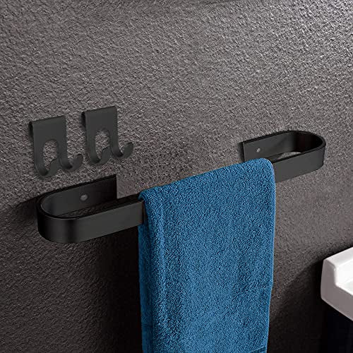 Bathroom Towel Holder Hand Towel Ring Black Towel Rail Wall Mounted 30 CM