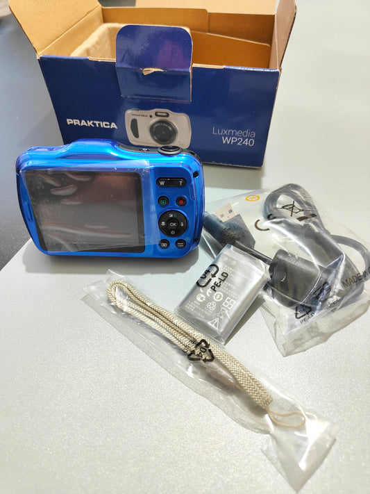 Praktica PRA099 Luxmedia WP240 Waterproof Digital Compact Camera - Blue (20 MP,4x Optical Zoom) in Blue