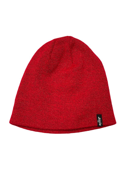 Levi's Ladies Lurex Otis Beanie Hat Red