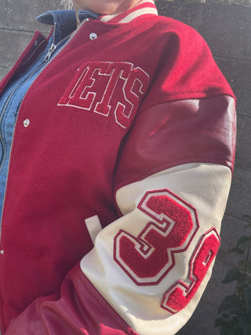 IETS Frans Women's Miller Varsity Jacket Wool Red