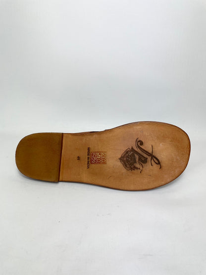 Free People Leather Footbed Womens Slides Brown