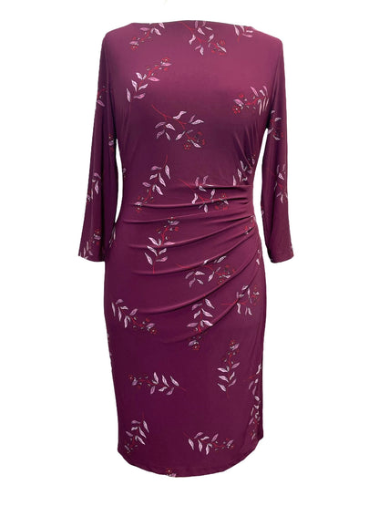 Ralph Lauren Women’s Victorina Floral Print Dress Burgundy