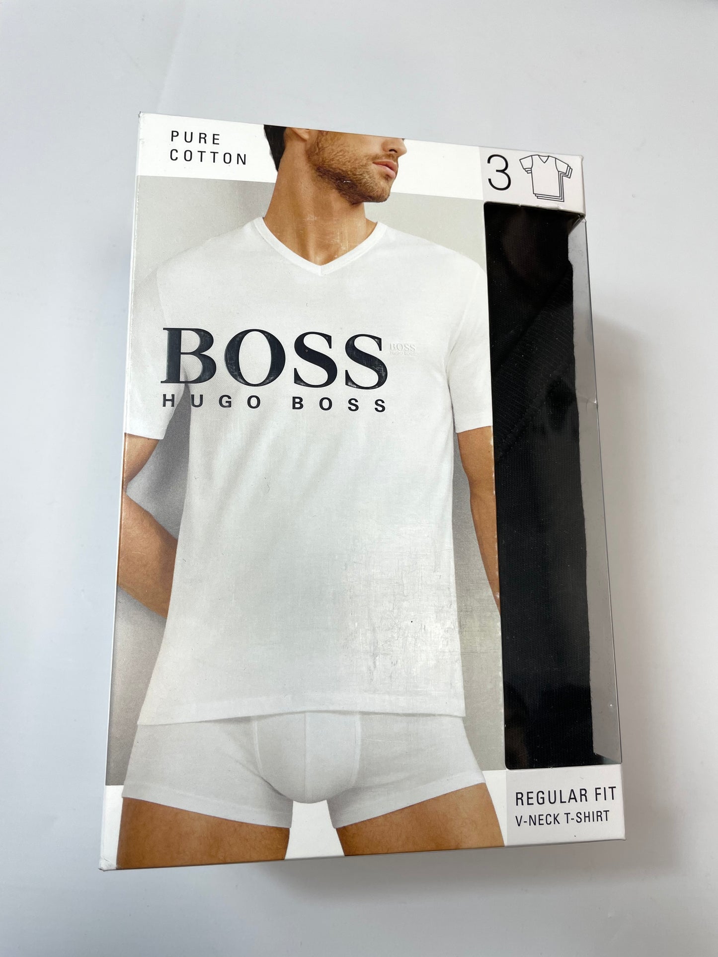 Hugo Boss Mens V-neck T-shirts Underwear 3 pack Black