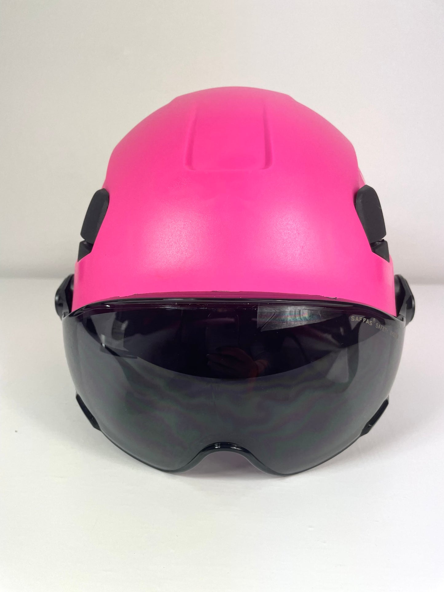 Saffas Safety Helmet With Visor Adjustable Hard Hat for Construction 6-Point Suspension Pink