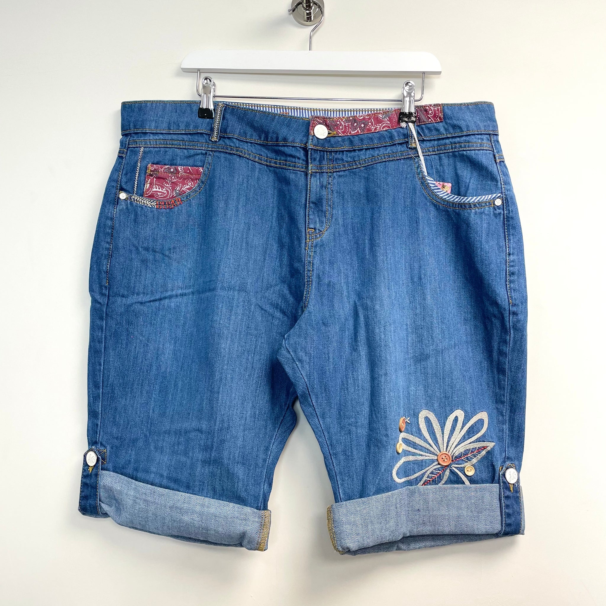 Joe Browns Womens Funky Embroidered Denim Short Blue