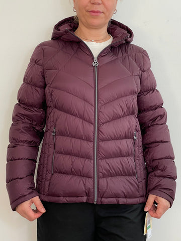 Michael Kors Women’s Packable Down Fill Puffer Jacket Burgundy