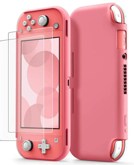 For Nintendo Switch Lite Protective Case Cover Shockproof with 2pc Screen Protectors