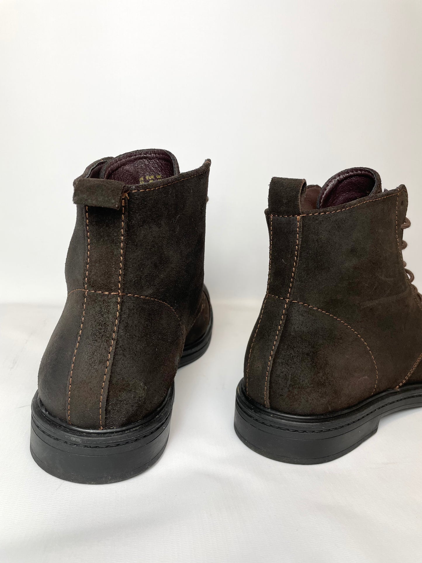 Mens Suede Leather Lace-up Ankle Boots Brown