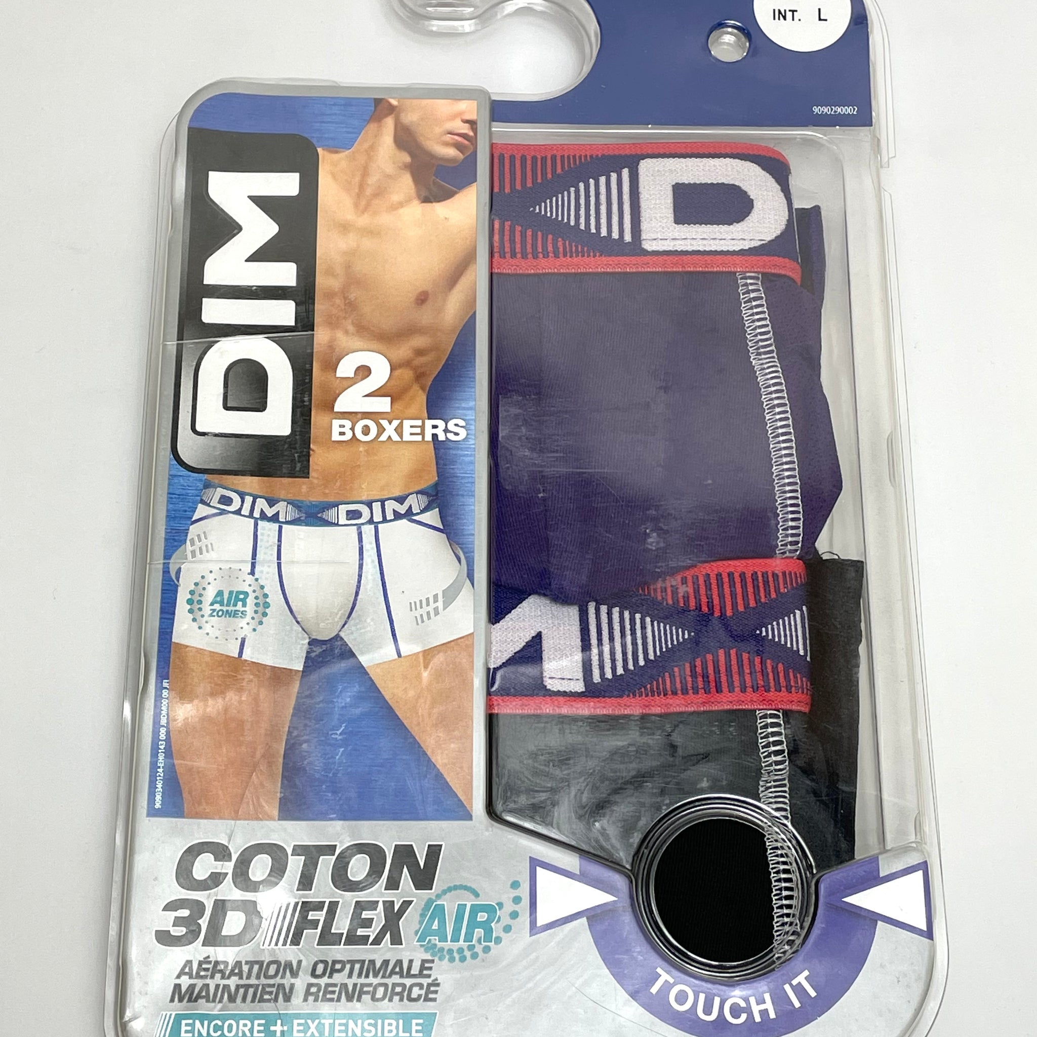 2 Pack Cotton 3D Flex Air Mens Anti-Perspirant Boxers in Black/Blue L