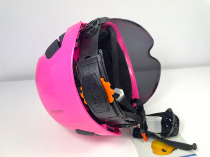 Saffas Safety Helmet With Visor Adjustable Hard Hat for Construction 6-Point Suspension Pink