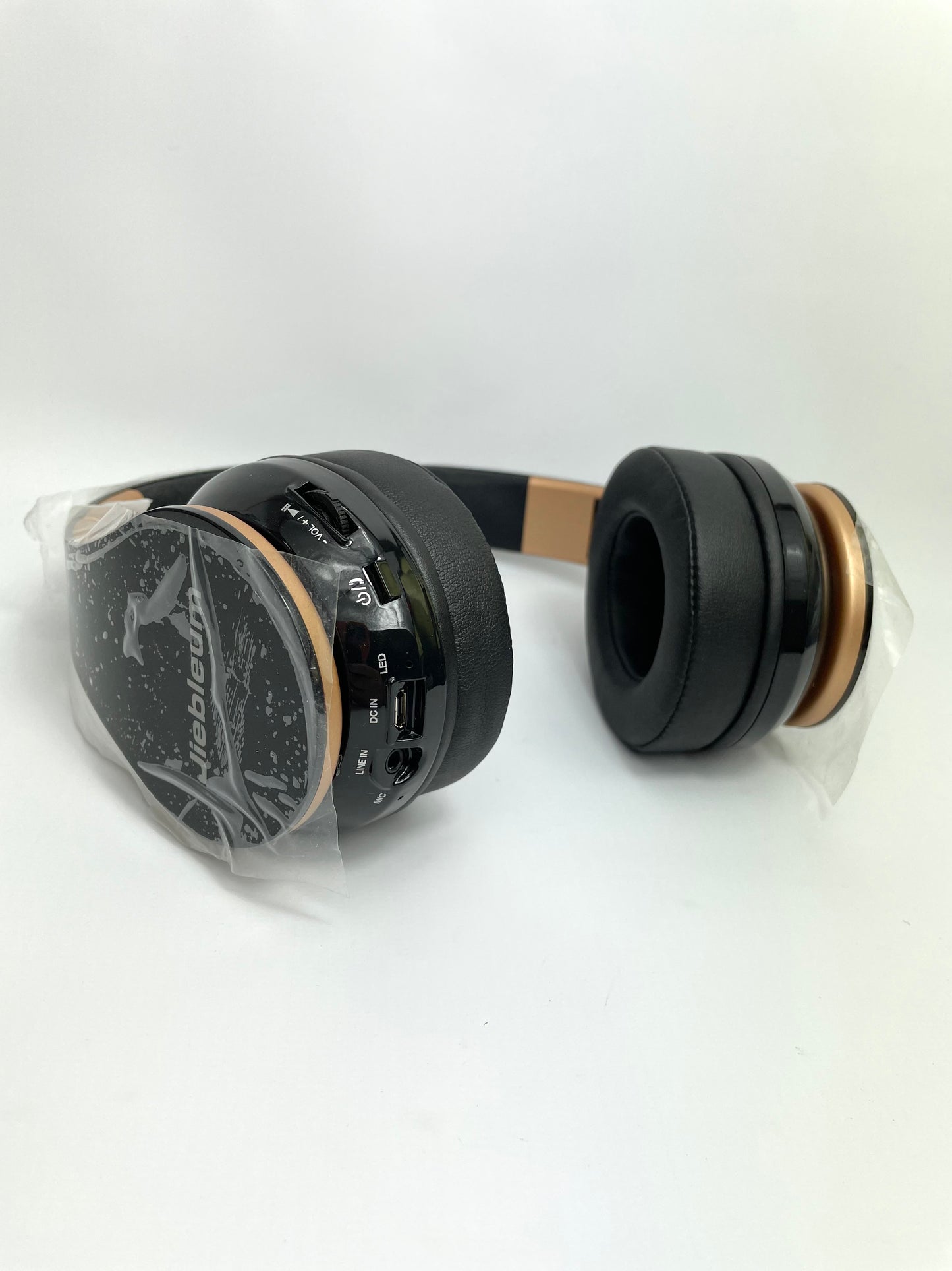 Jiebleum Bluetooth Wireless Headphone with Mic Black/Gold