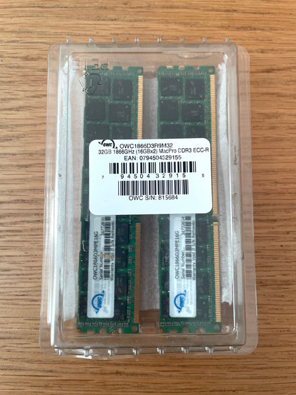 OWC 1866D3R9M32 32GB 1866GHz 240-Pin Desktop Computer Memory Ram Stick (16GBx2) Mac Pro DDR3 ECC-R