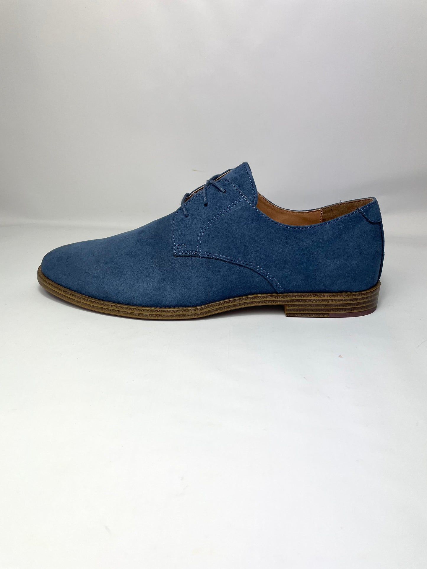 Angus Mens Suede Leather Handmade Oxford Shoes in Blue