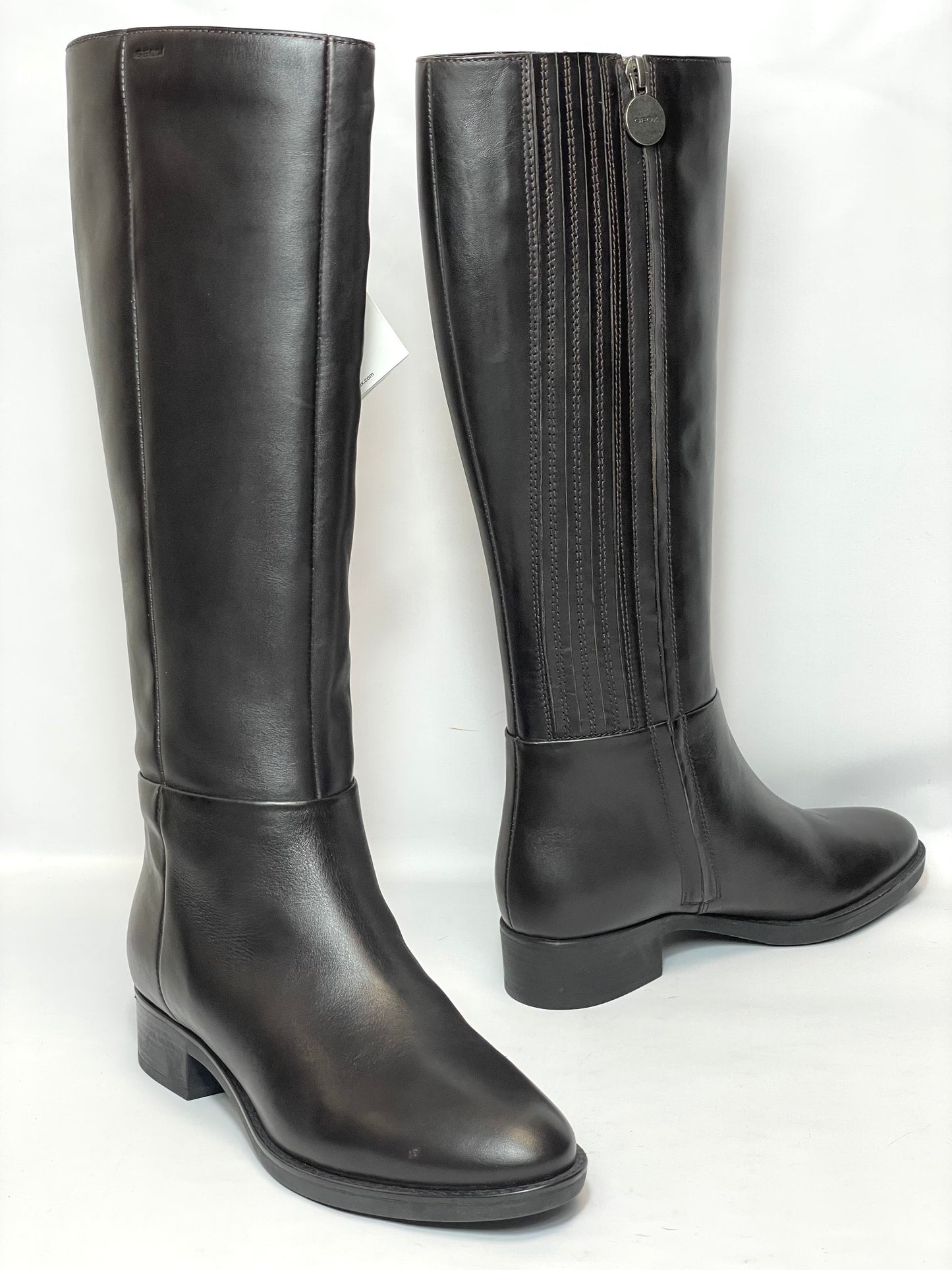 Geox Felicity D Women's Leather Knee-High Boots With Heel