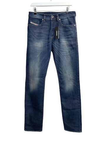 Diesel Men's Straight Buster Blue Denim Jeans 30x32