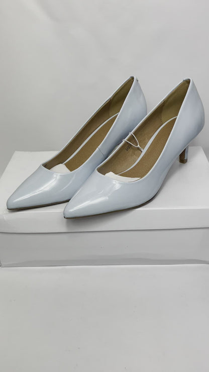 Women's Moda Low Heel D'Orsay Pointed Toe Pump Shoes in Light Blue UK 5 / EU 38
