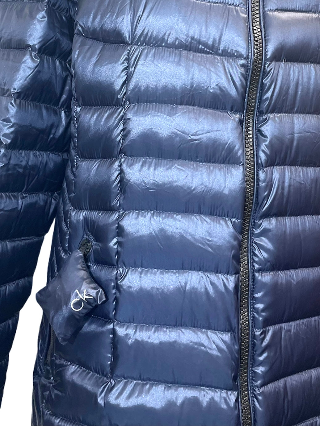Calvin Klein Women’s Plus Size Packable Down Long Puffer Coat Blue