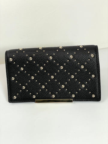 Kate Spade New York Make It Mine Leather Stud Bag Flap in Black