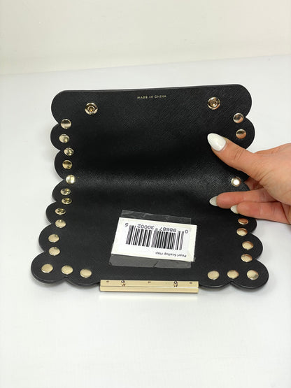 Kate Spade New York Make It Mine Leather Scallop Pearl Bag Flap in Black