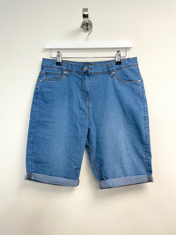 Womens Longline Denim Short Blue