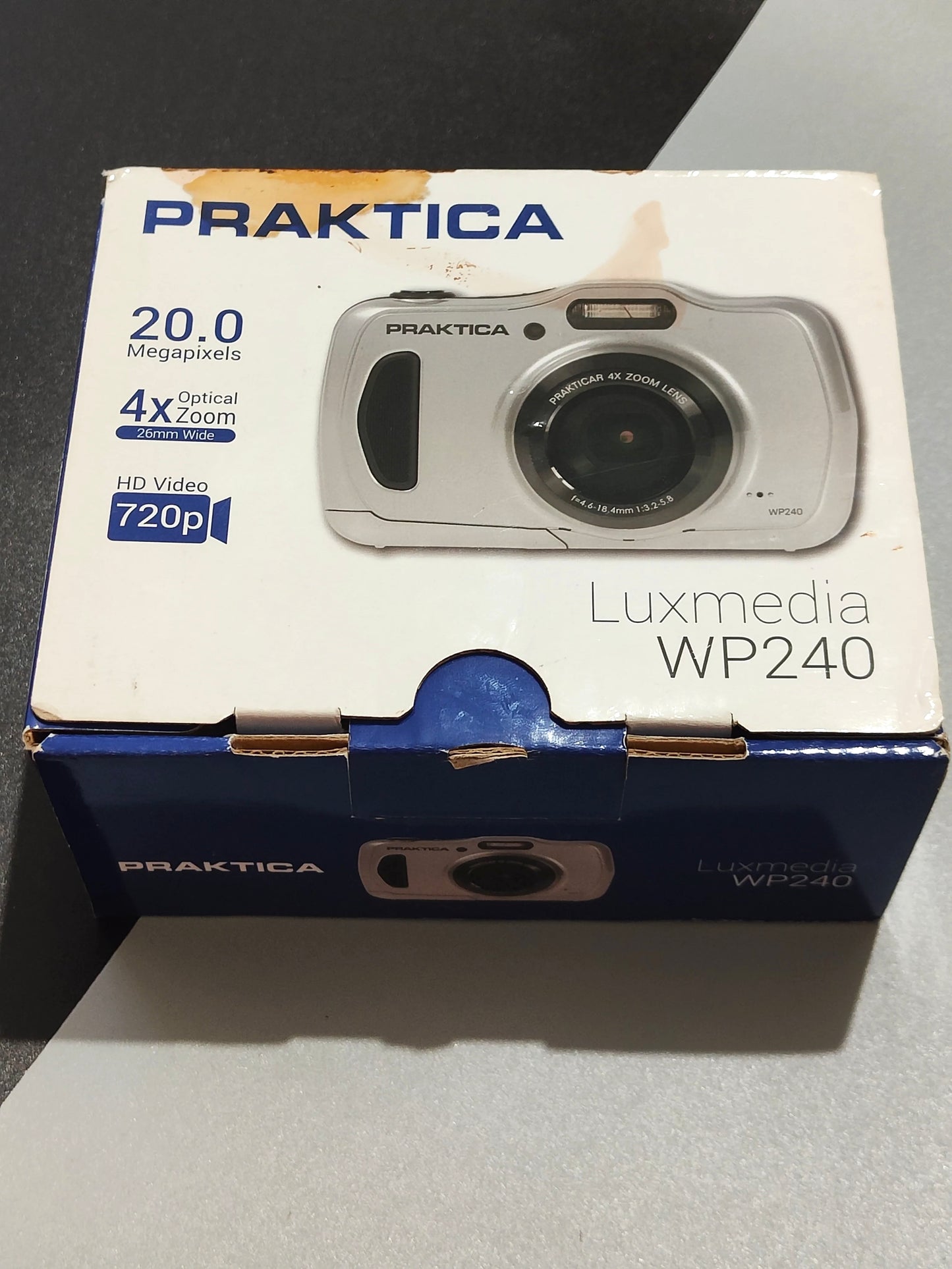 Praktica PRA099 Luxmedia WP240 Waterproof Digital Compact Camera - Blue (20 MP,4x Optical Zoom) in Blue