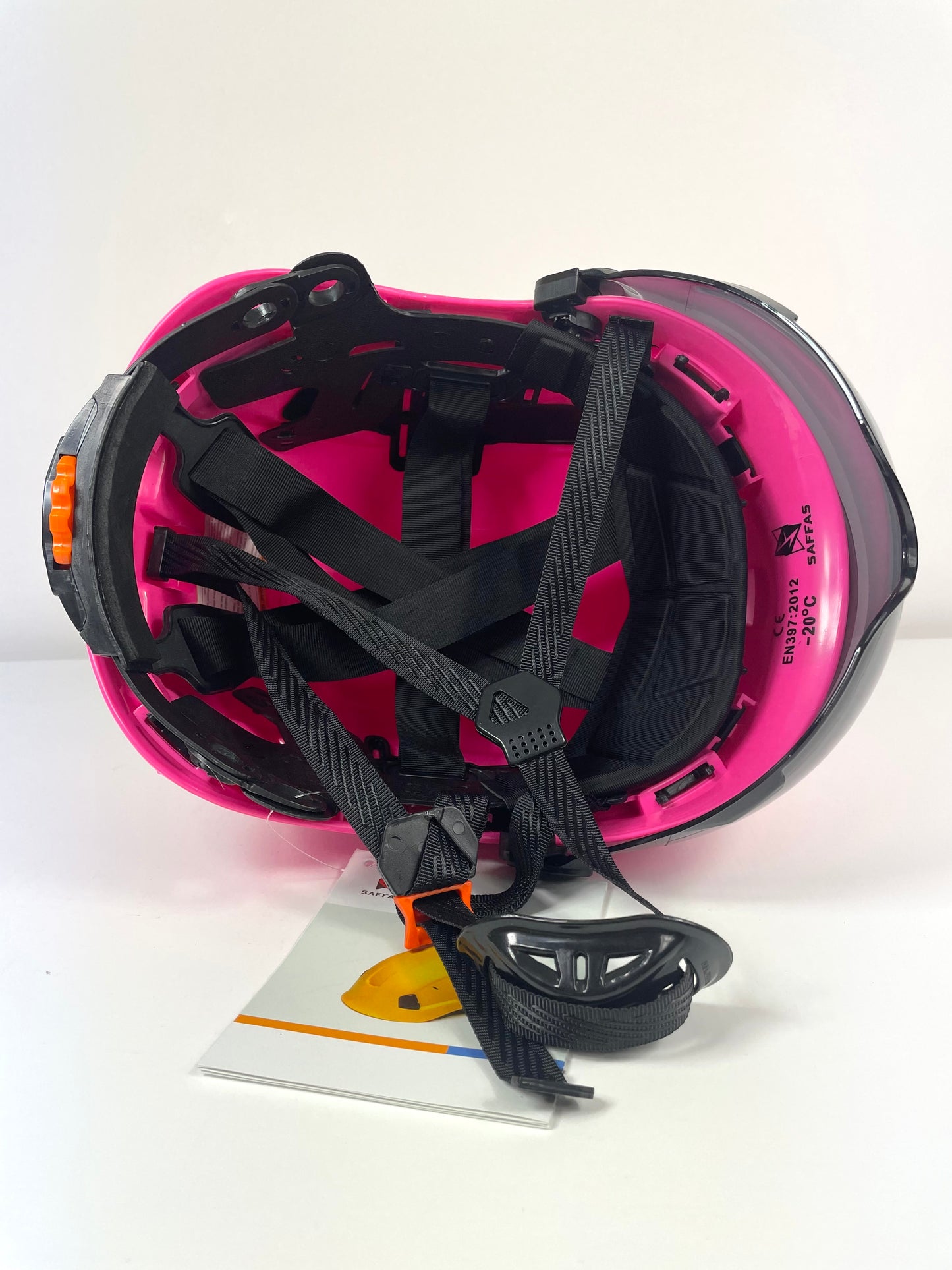 Saffas Safety Helmet With Visor Adjustable Hard Hat for Construction 6-Point Suspension Pink