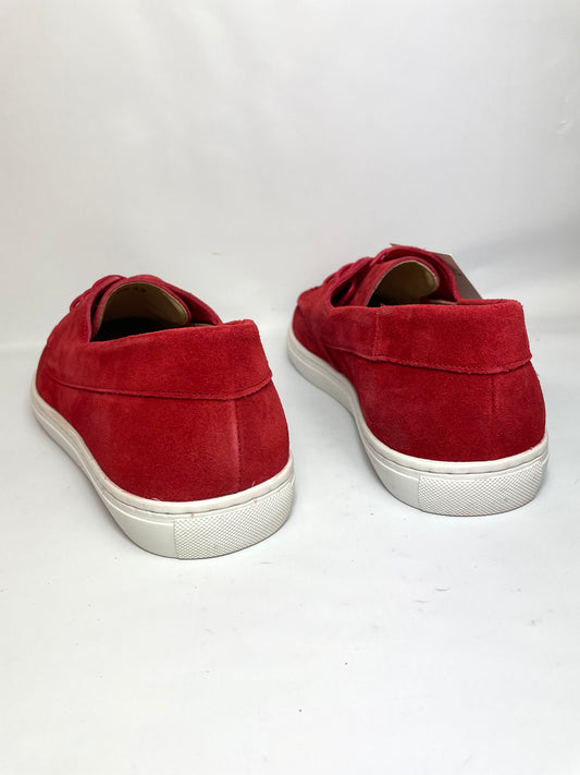 Suede Leather mens Boat Shoes in Red UK 12 / EU 47