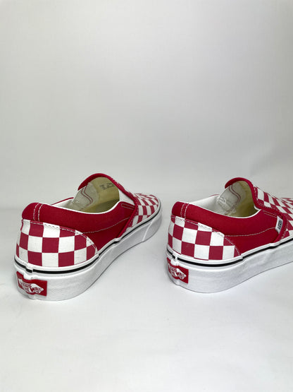 Vans Doheny Checkered Low-Top Womens Canvas Shoes Red/White