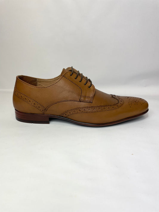 Ashby Mens Leather Handmade Oxford Loake Shoes in Brown Tan