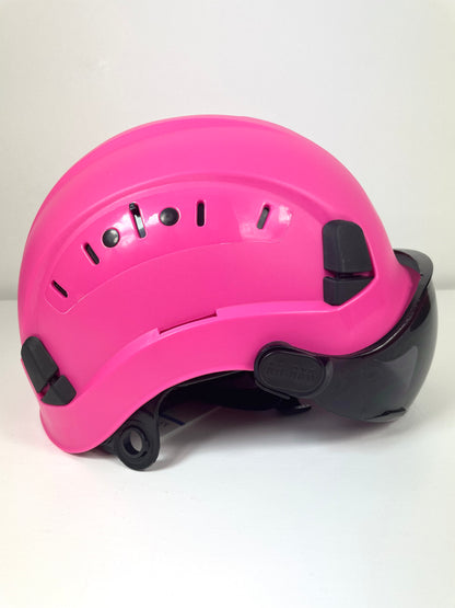 Saffas Safety Helmet With Visor Adjustable Hard Hat for Construction 6-Point Suspension Pink