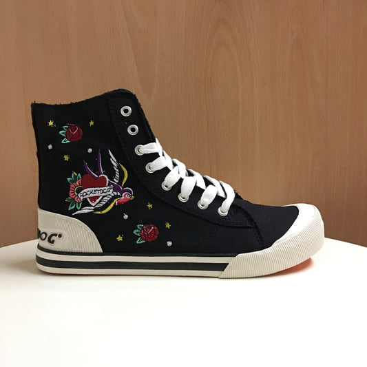 Rocket Dog Women’s High-Top Canvas Sneakers Black