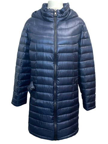 Calvin Klein Women’s Plus Size Packable Down Long Puffer Coat Blue