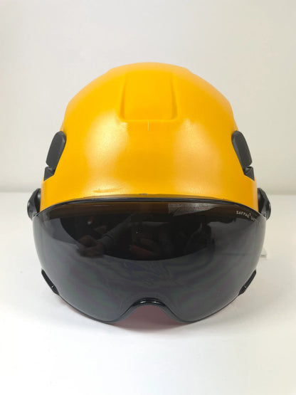 Saffas Safety Helmet With Visor Adjustable Hard Hat for Construction 6-Point Suspension Yellow