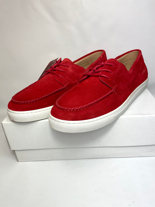 Suede Leather mens Boat Shoes in Red UK 12 / EU 47