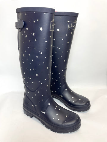 Joules Welly Print Womens Wellington Boots Navy