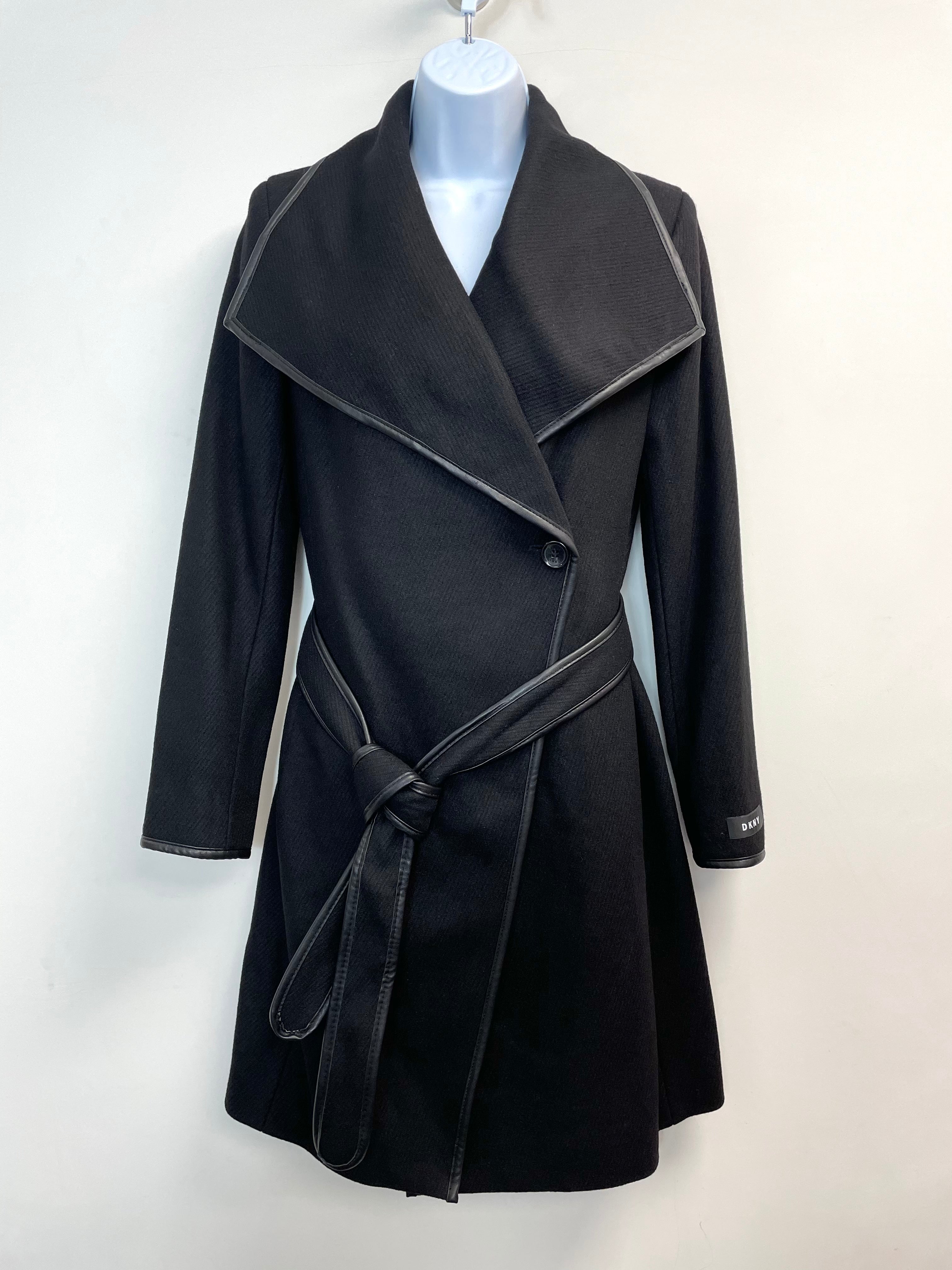 Dkny black hotsell wool coat