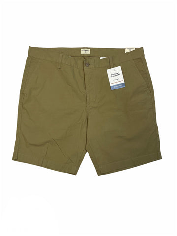 Cotton Blend Slim Fit Men's Chino Shorts in Khaki W38