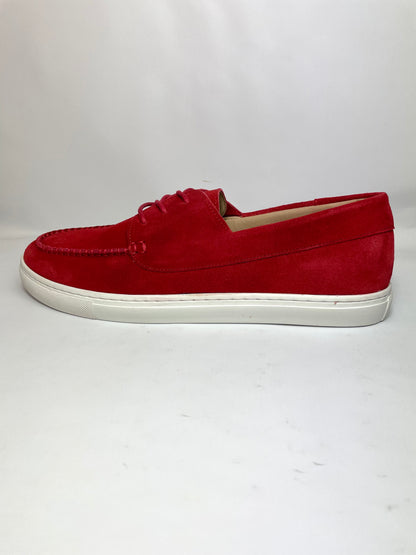 Suede Leather mens Boat Shoes in Red UK 12 / EU 47