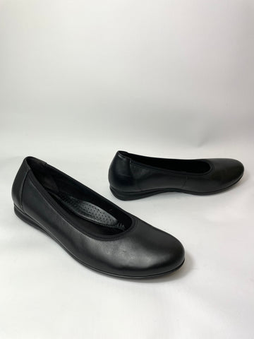 Gabor Flat Leather Slip-On Womens Shoes Black