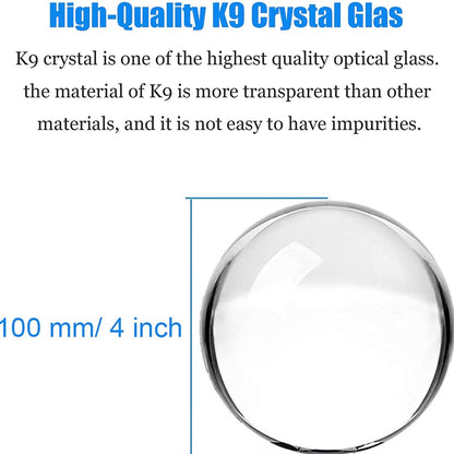 Tensphy 100 mm Photography Lensball Pro K9 Crystal Prop Ball with Stand