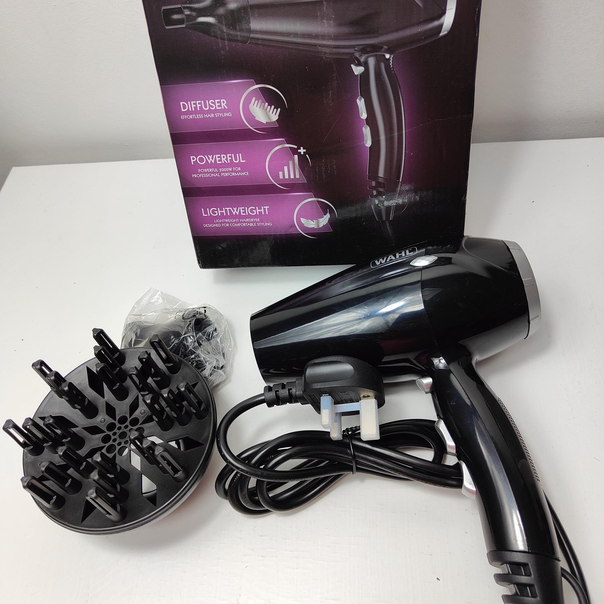 Wahl Power Shine 2000W Ionic Powerful Hair Dryer with Diffuser