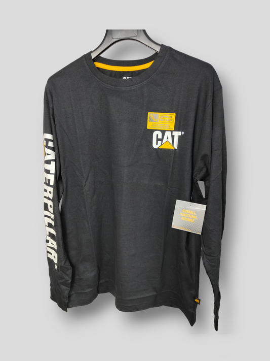 CAT Trademark Banner Long Sleeve T--Shirt in Black M