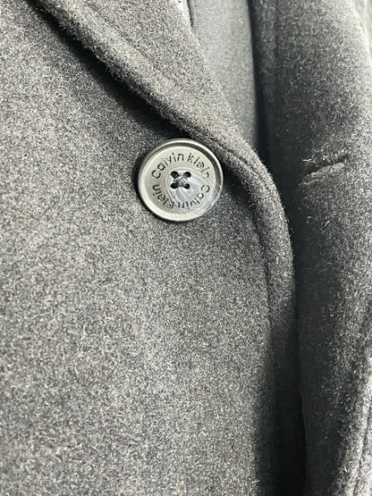 Calvin Klein Men’s Wool Blend Overcoat in Black