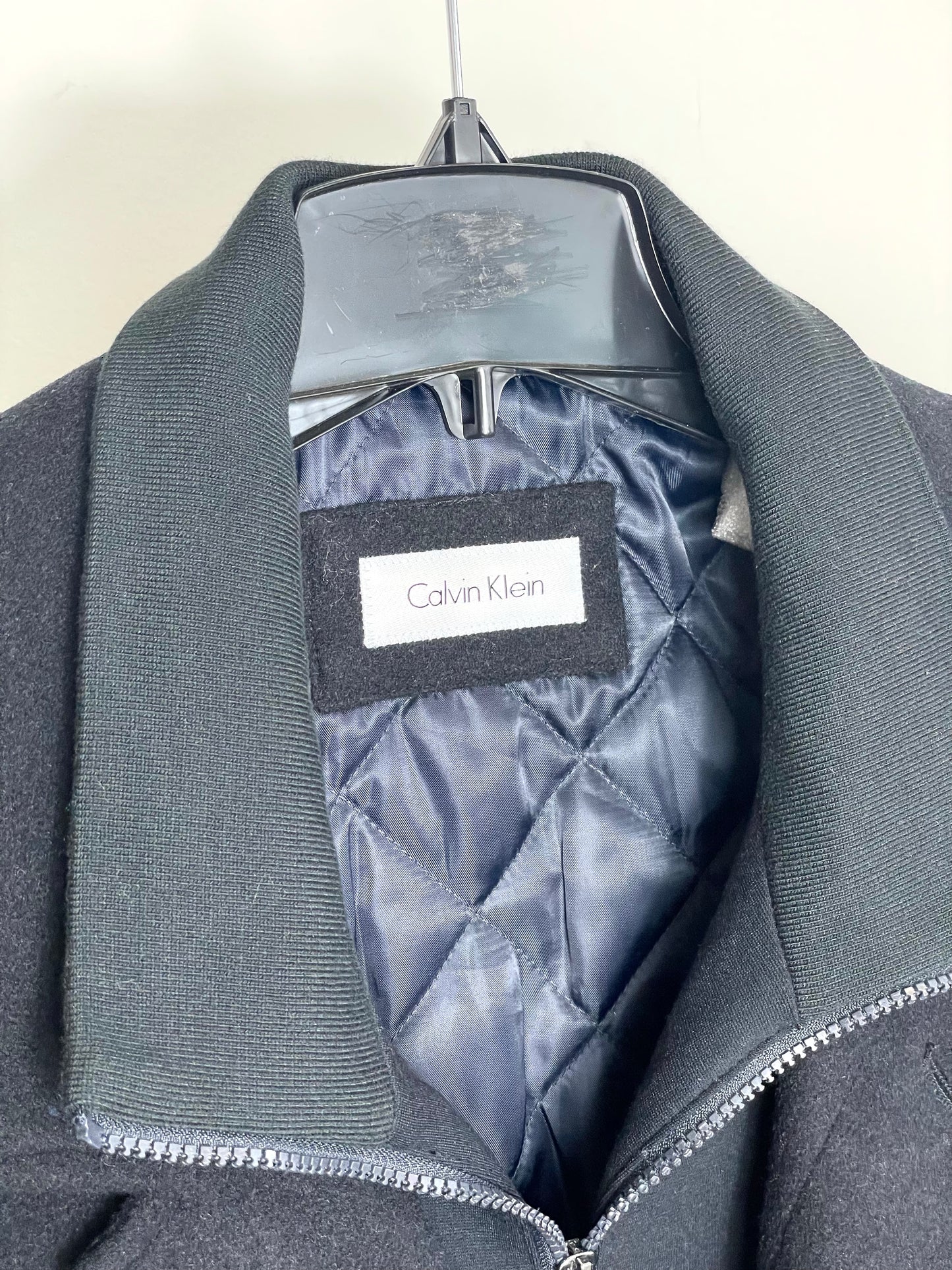 Calvin Klein Men’s Wool Blend Overcoat in Black