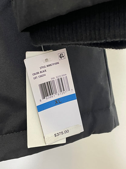 Men’s Faux Fur Hooded Parka Coat in Black XL
