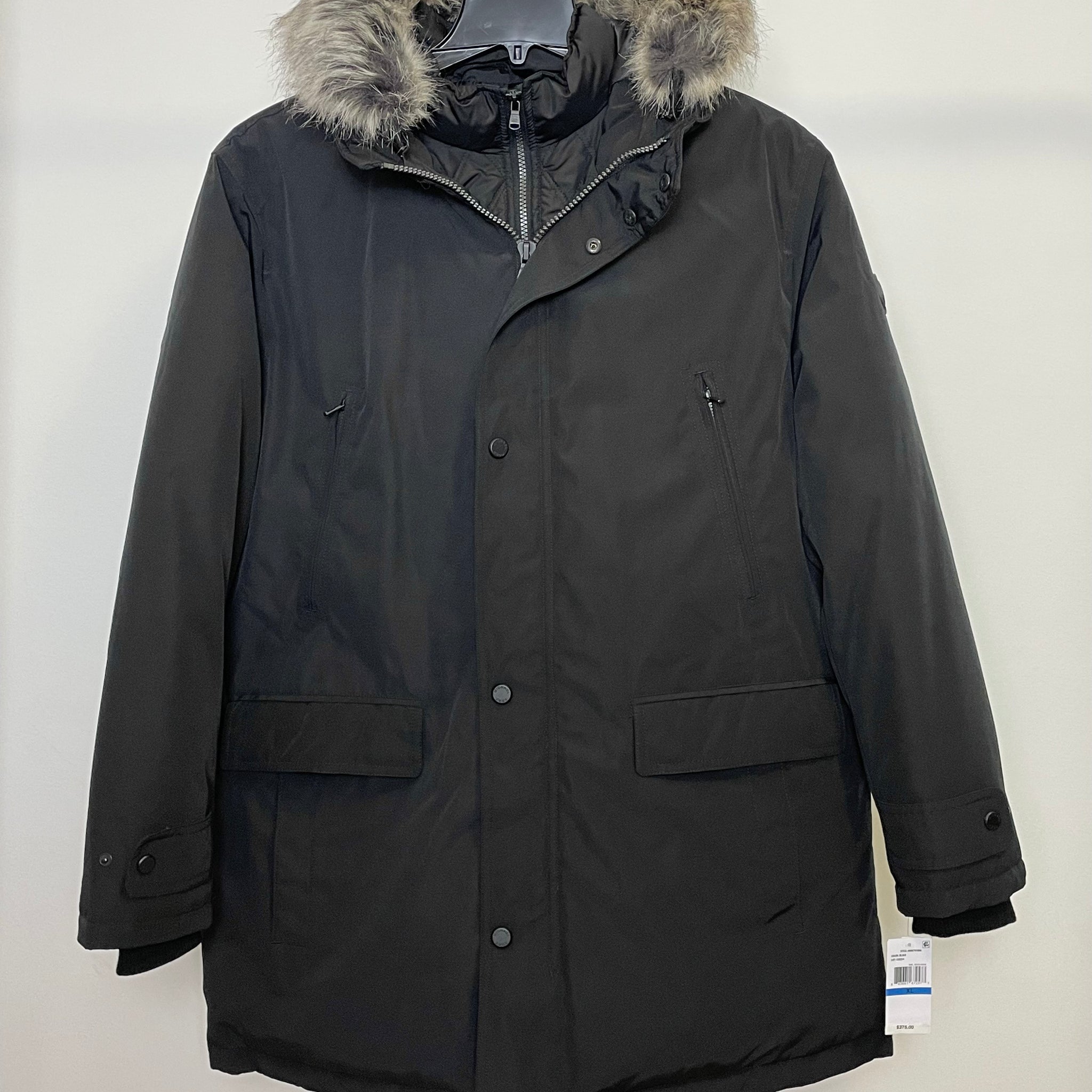 Michael Kors Men’s Faux Fur Hooded Parka Coat in Black