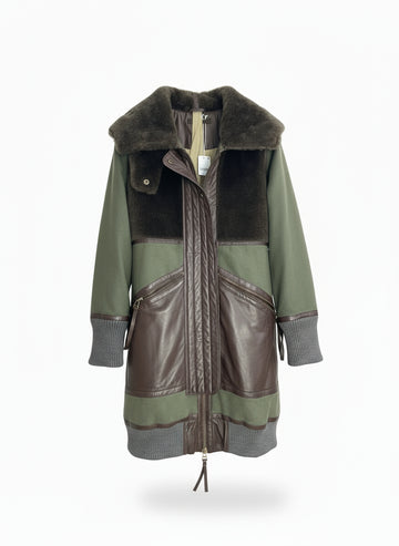 Nicholas K Canvas Shearling Coat Womens